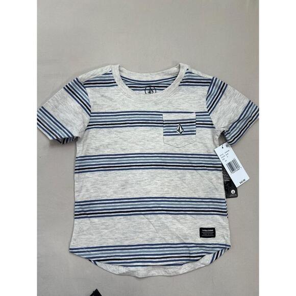 Volcom Clothing Set Kids Size 3T Blue Striped TShirt Elastic Waistband Casual - Picture 5 of 12